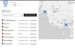 Stock in store availability, Topshop Australia