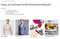 David Jones search results page - no search term found