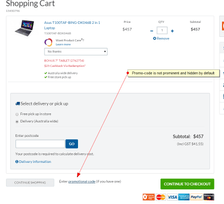 Promo code at Harvey Norman website